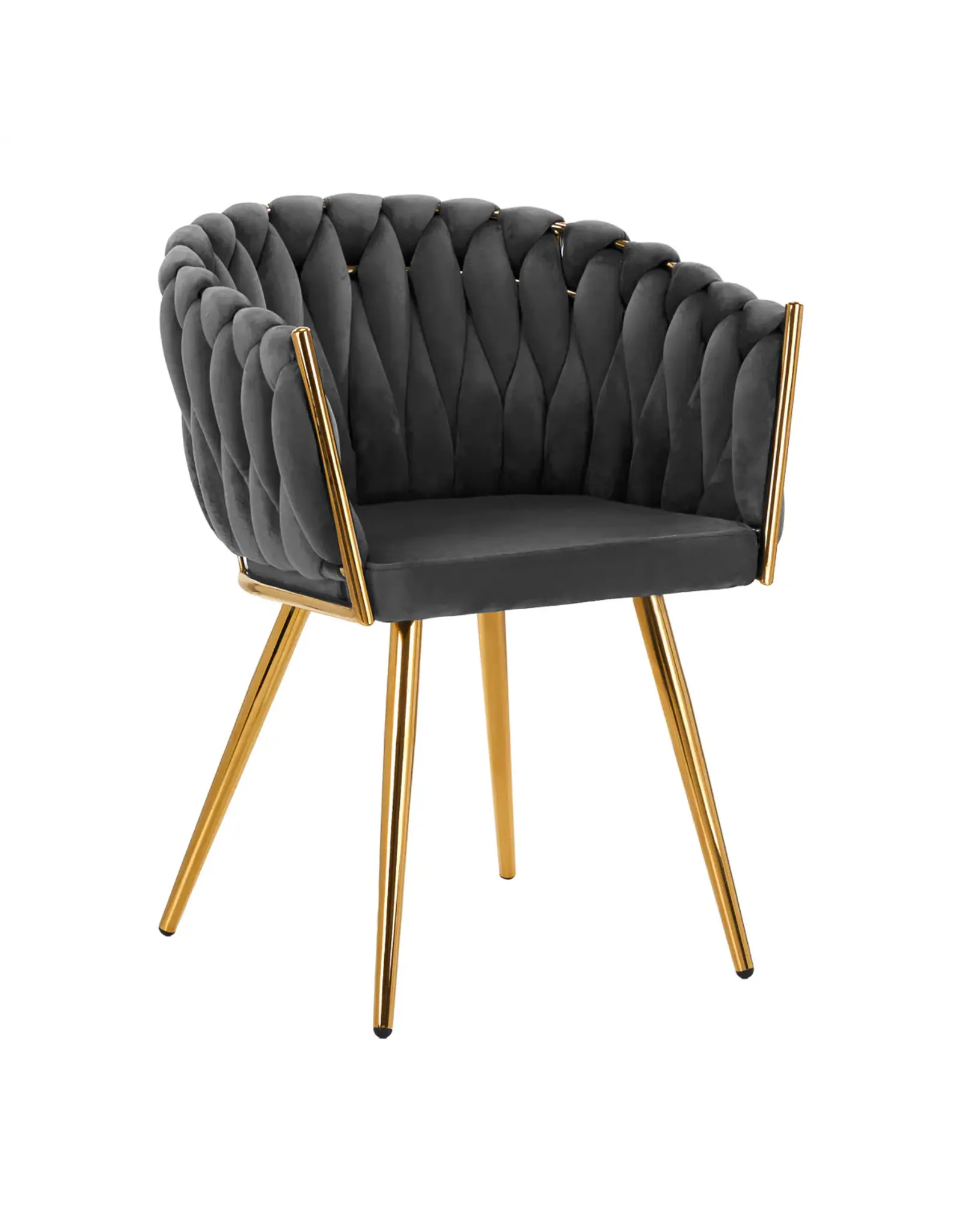 Mega Beauty Shop® Stoel LUX Donker grijs Fluweel