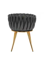 Mega Beauty Shop® Stoel LUX Donker grijs Fluweel