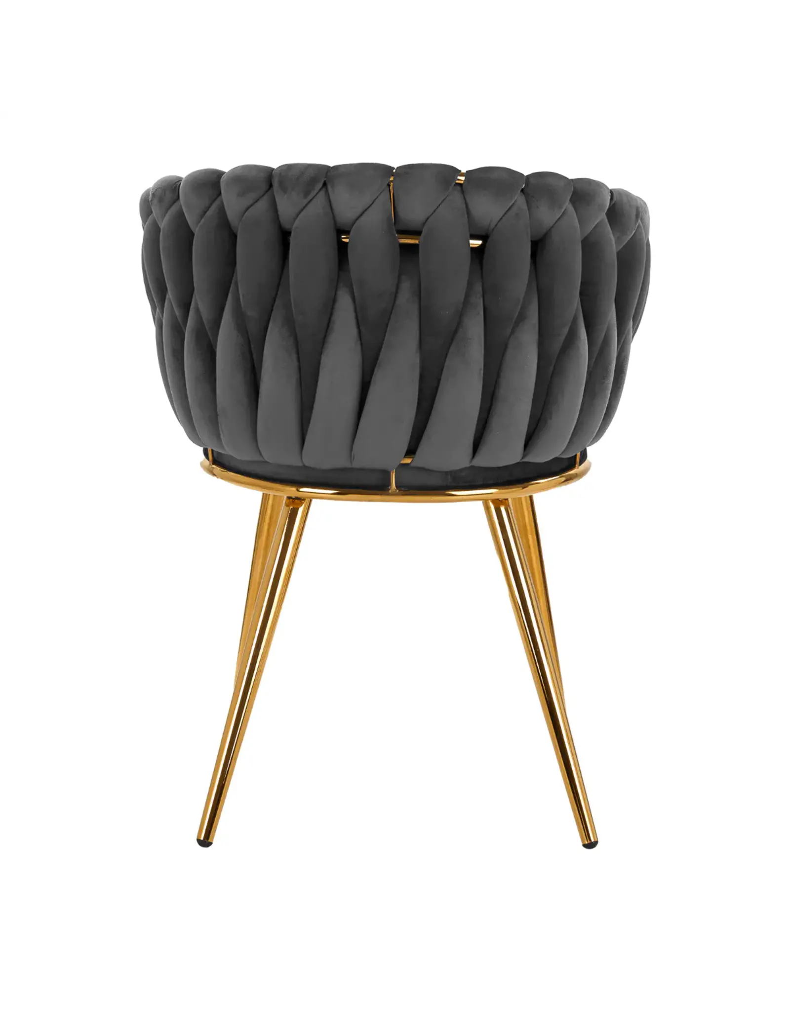 Mega Beauty Shop® Stoel LUX Donker grijs Fluweel