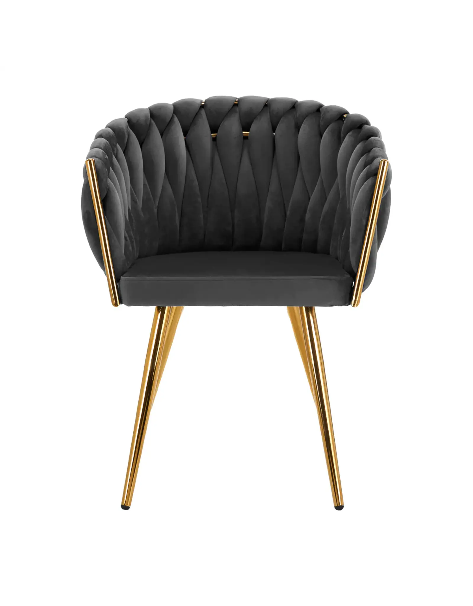 Mega Beauty Shop® Stoel LUX Donker grijs Fluweel