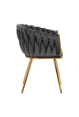 Mega Beauty Shop® Stoel LUX Donker grijs Fluweel