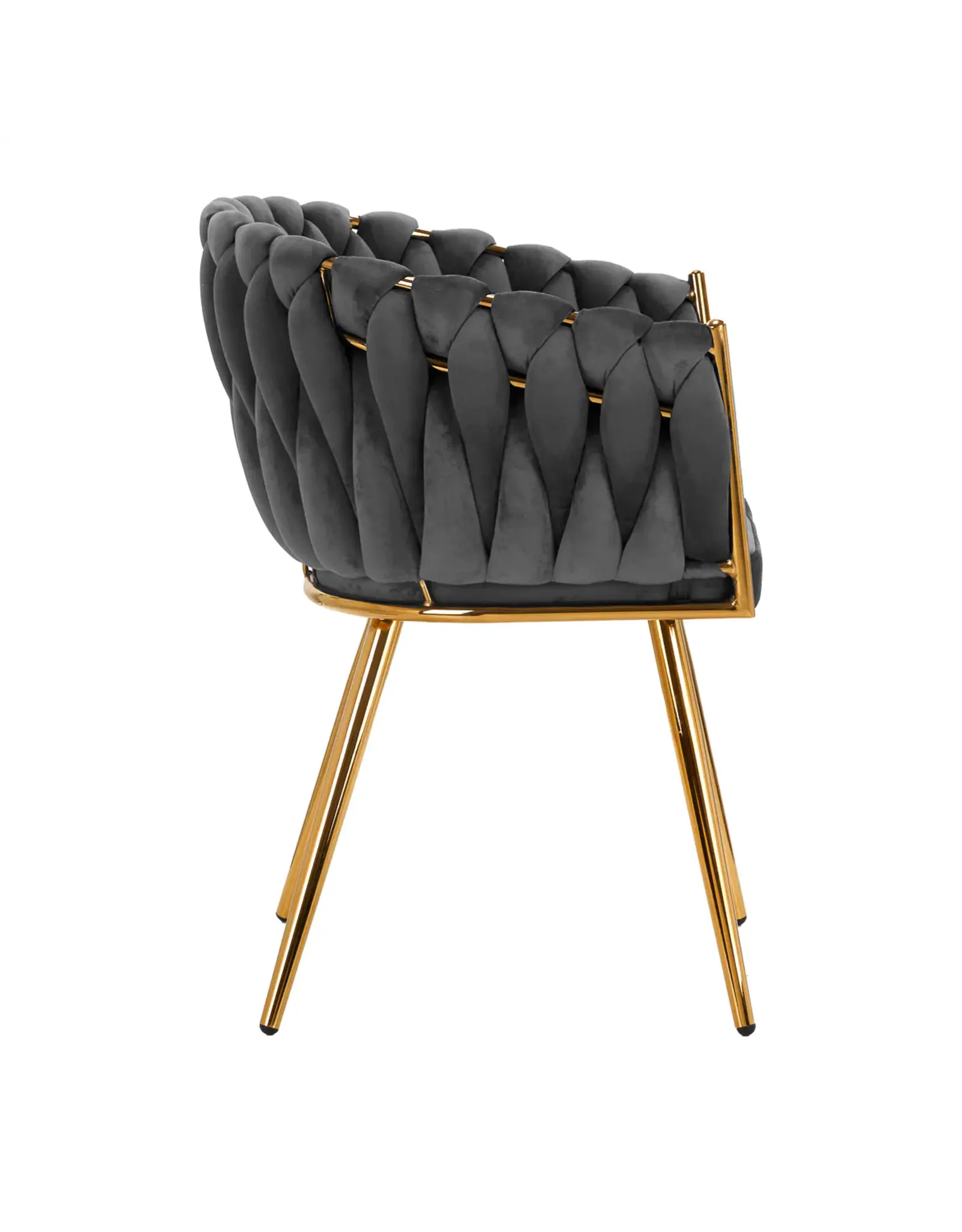 Mega Beauty Shop® Stoel LUX Donker grijs Fluweel