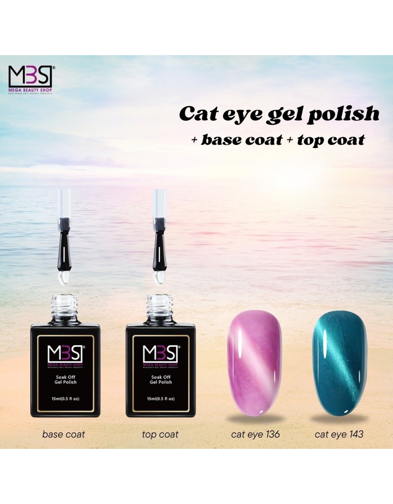 Mega Beauty Shop® Cateye Gel polish set 4- delig