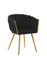 Mega Beauty Shop® Stoel LUX Donker zwart Fluweel