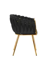 Mega Beauty Shop® Stoel LUX Donker zwart Fluweel