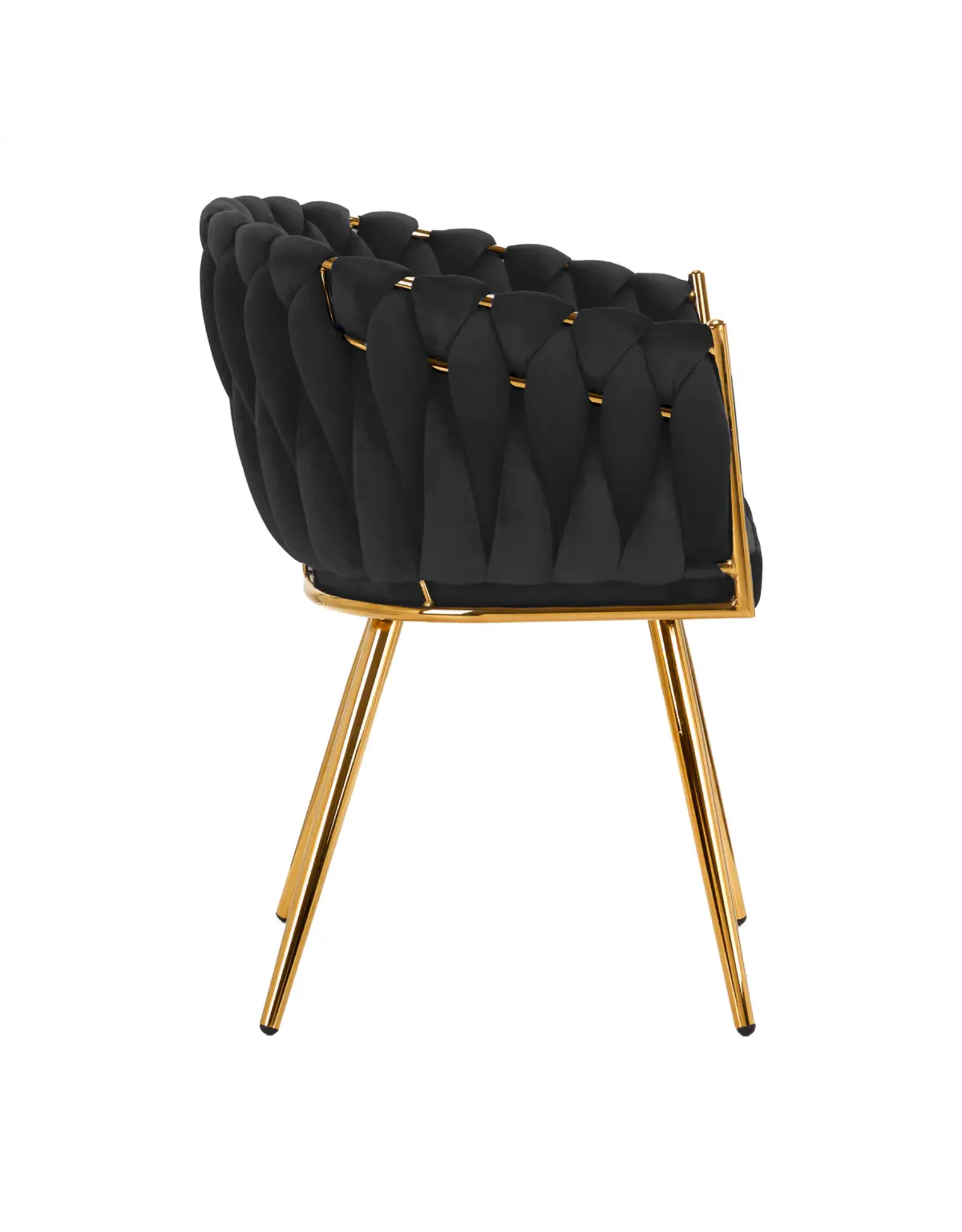 Mega Beauty Shop® Stoel LUX Donker zwart Fluweel