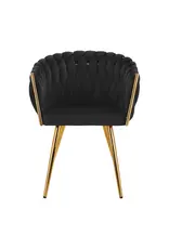 Mega Beauty Shop® Stoel LUX Donker zwart Fluweel