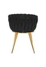 Mega Beauty Shop® Stoel LUX Donker zwart Fluweel