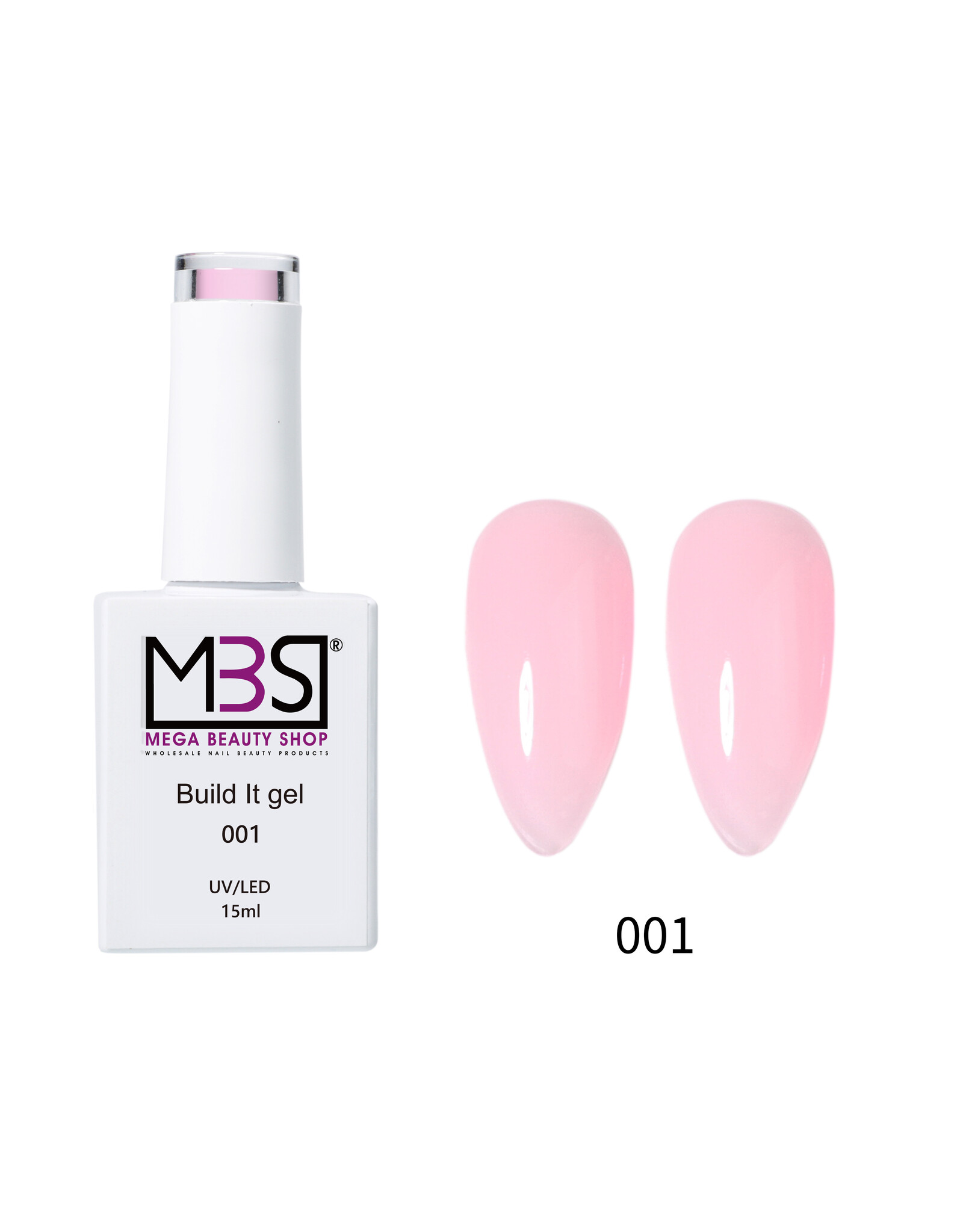 Mega Beauty Shop® Biab gel/Build It gel HEMA-Free  15ml. (001)