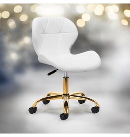Mega Beauty Shop® Werkstoel Wit-goud