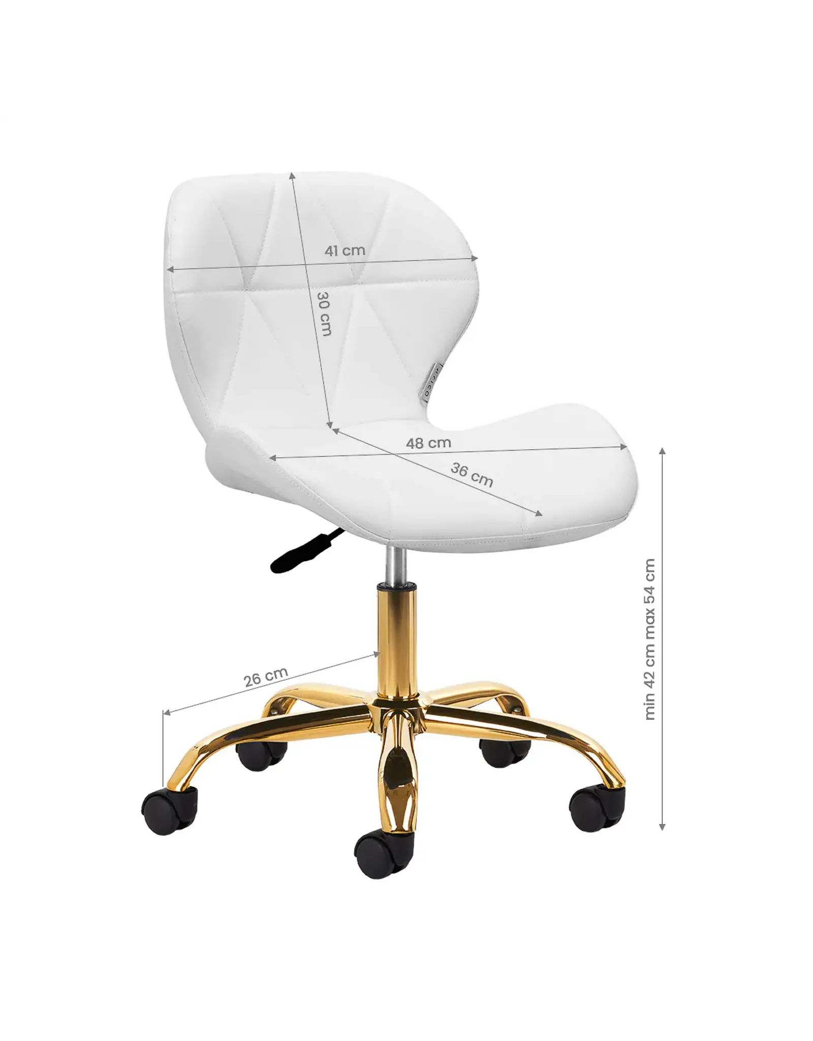 Mega Beauty Shop® Werkstoel Wit-goud