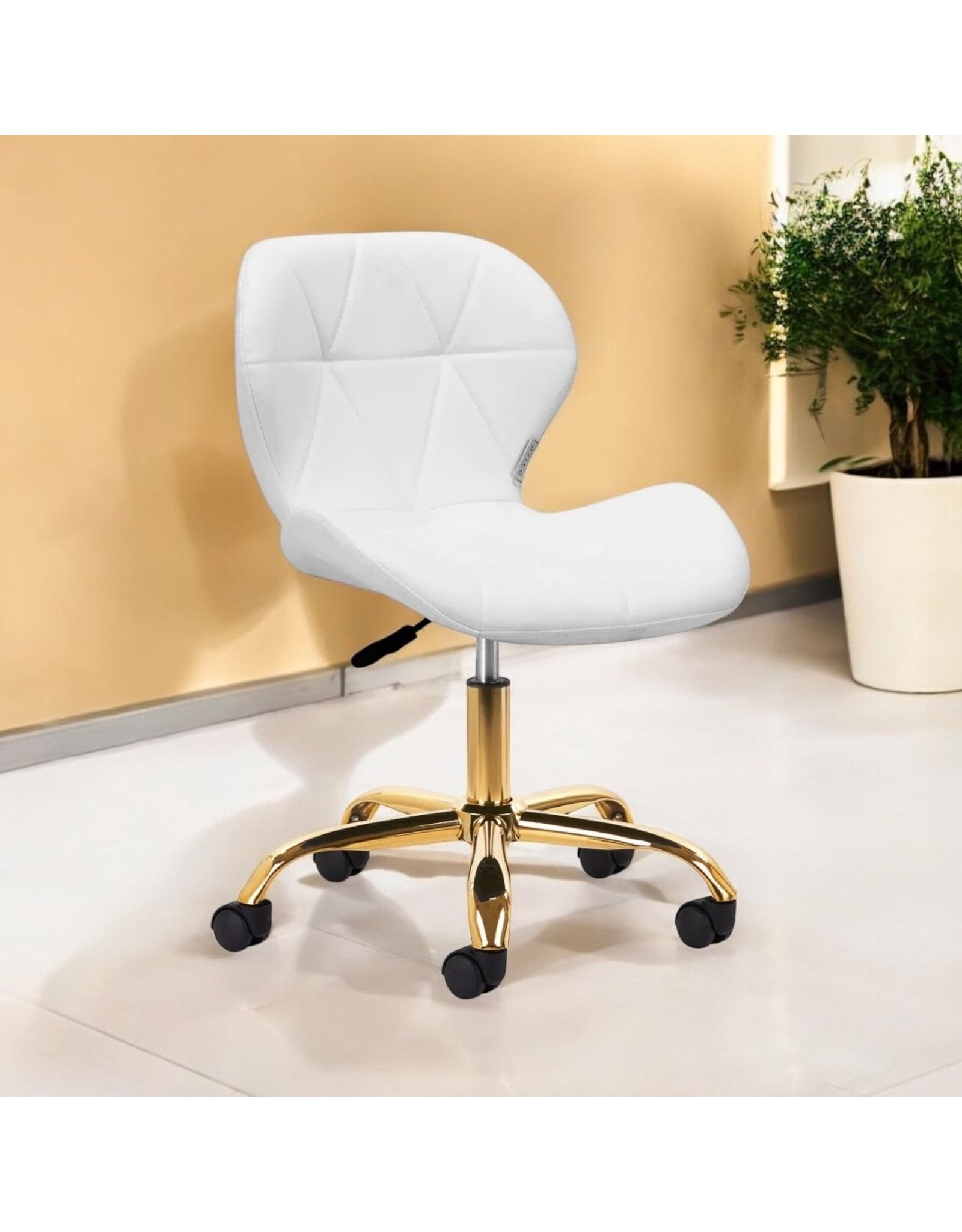 Mega Beauty Shop® Werkstoel Wit-goud