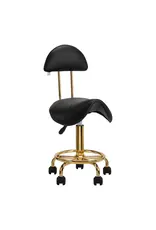 Mega Beauty Shop® Zadelkruk met rugleuning Zwart-goud