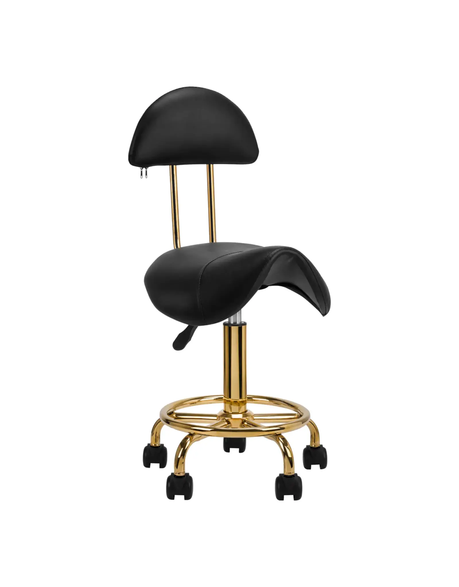 Mega Beauty Shop® Zadelkruk met rugleuning Zwart-goud