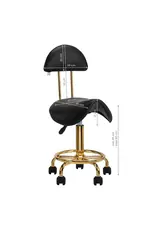 Mega Beauty Shop® Zadelkruk met rugleuning Zwart-goud