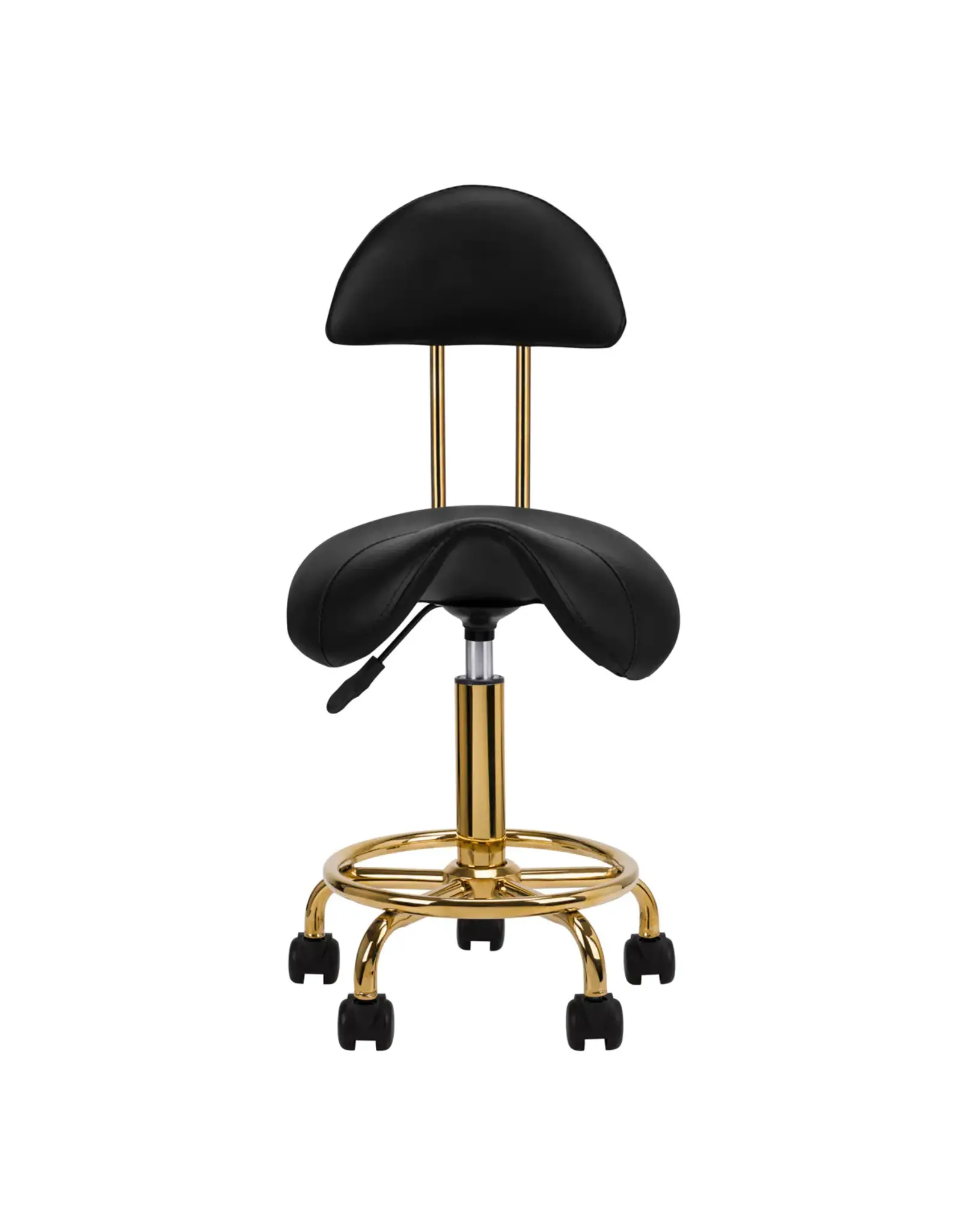 Mega Beauty Shop® Zadelkruk met rugleuning Zwart-goud