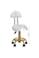 Mega Beauty Shop® Zadelkruk met rugleuning Wit-goud