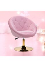 Mega Beauty Shop® Draaistoel LUX roze fluweel Mega Beauty Shop® Draaistoel LUX roze fluweel