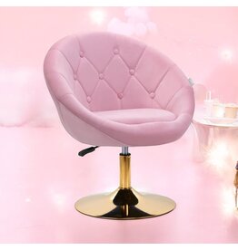 Mega Beauty Shop® Draaistoel LUX roze fluweel