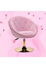 Mega Beauty Shop® Draaistoel LUX roze fluweel Mega Beauty Shop® Draaistoel LUX roze fluweel