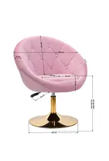 Mega Beauty Shop® Draaistoel LUX roze fluweel Mega Beauty Shop® Draaistoel LUX roze fluweel