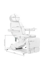 Mega Beauty Shop® Elektrische behandelstoel Wit  (3 motoren)