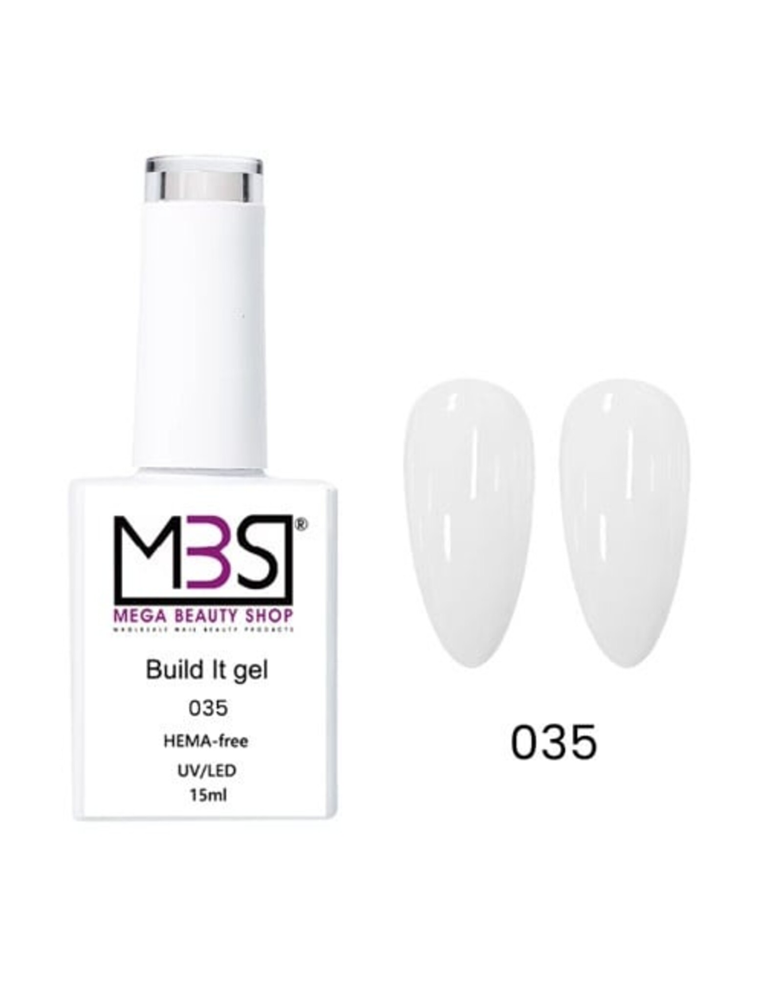 Mega Beauty Shop® Biab gel/Build It gel HEMA & TPO free (035) Milky