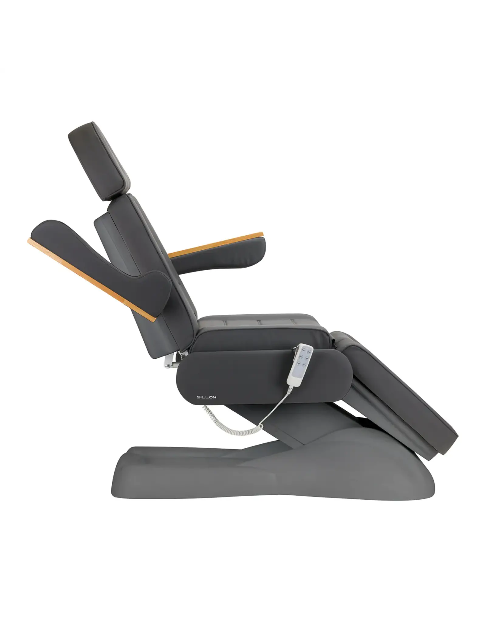 Mega Beauty Shop® Behandelstoel Elektrisch Lux  (3 motoren)  Donker Grijs/Grijs