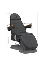 Mega Beauty Shop® Behandelstoel Elektrisch Lux  (3 motoren)  Donker Grijs/Grijs