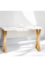 Mega Beauty Shop® Manicuretafel  wit/goud met afzuiging