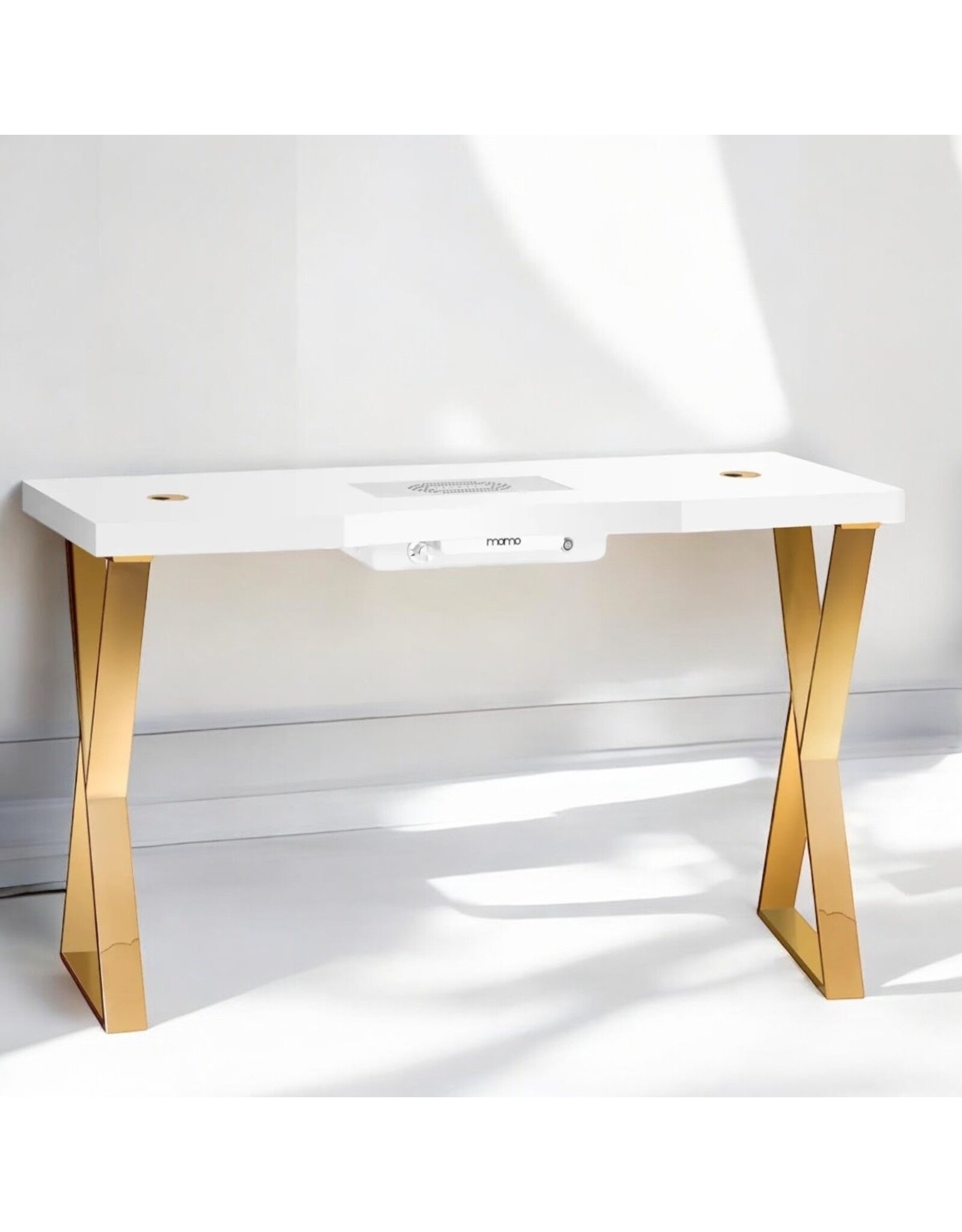 Mega Beauty Shop® Manicuretafel  wit/goud met afzuiging