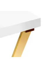 Mega Beauty Shop® Manicuretafel  wit/goud met afzuiging   INCL. werkstoel