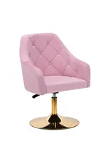 Mega Beauty Shop® Draaistoel LUX roze fluweel