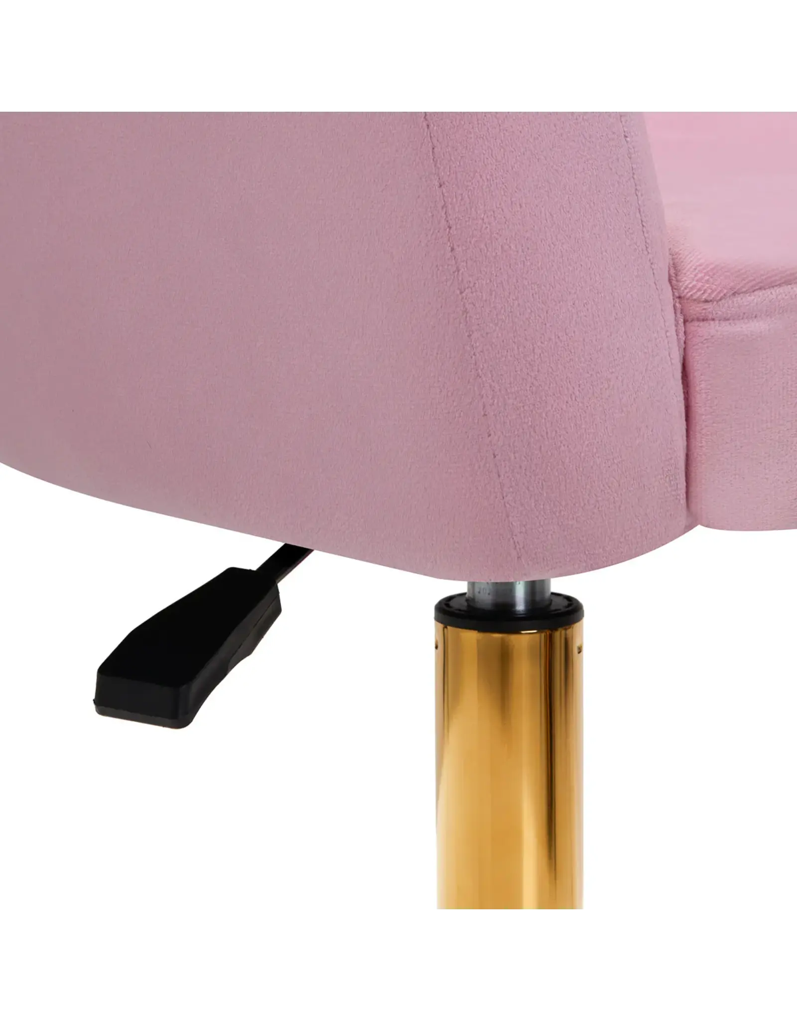 Mega Beauty Shop® Draaistoel LUX roze fluweel