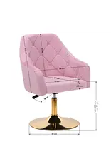 Mega Beauty Shop® Draaistoel LUX roze fluweel