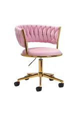 Mega Beauty Shop® Draaistoel LUX roze fluweel