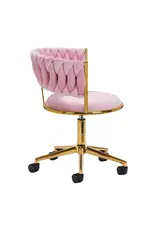 Mega Beauty Shop® Draaistoel LUX roze fluweel