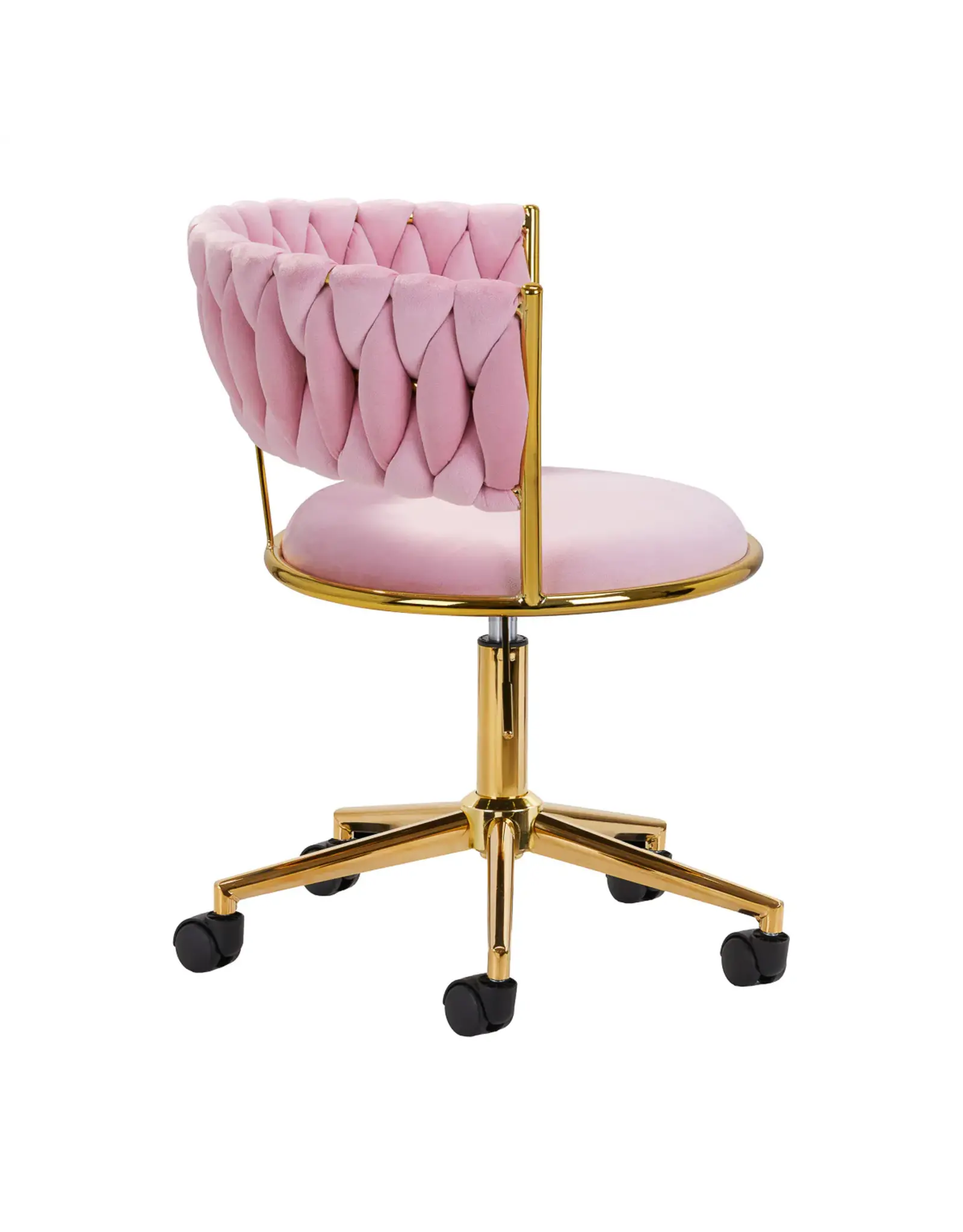 Mega Beauty Shop® Draaistoel LUX roze fluweel