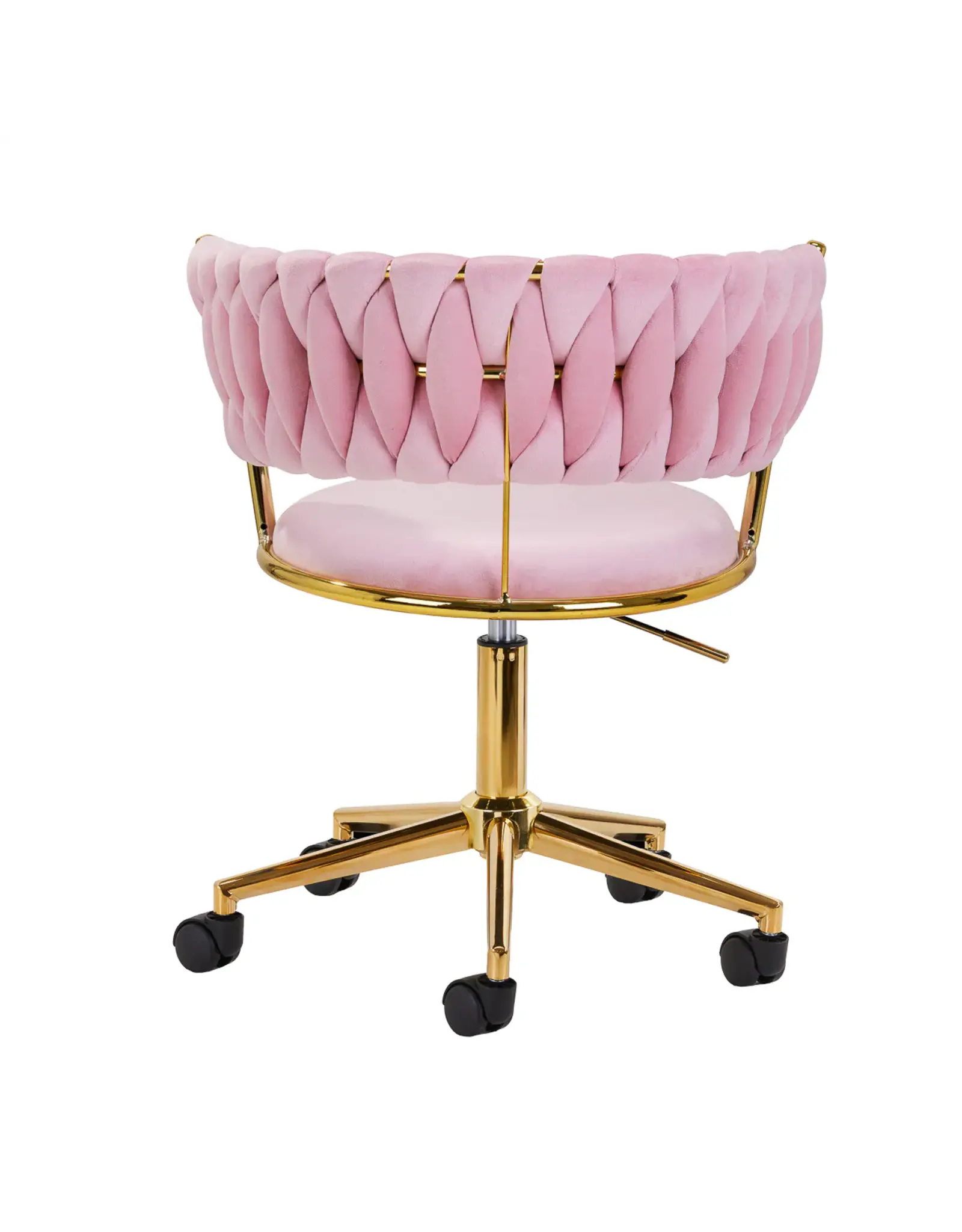 Mega Beauty Shop® Draaistoel LUX roze fluweel