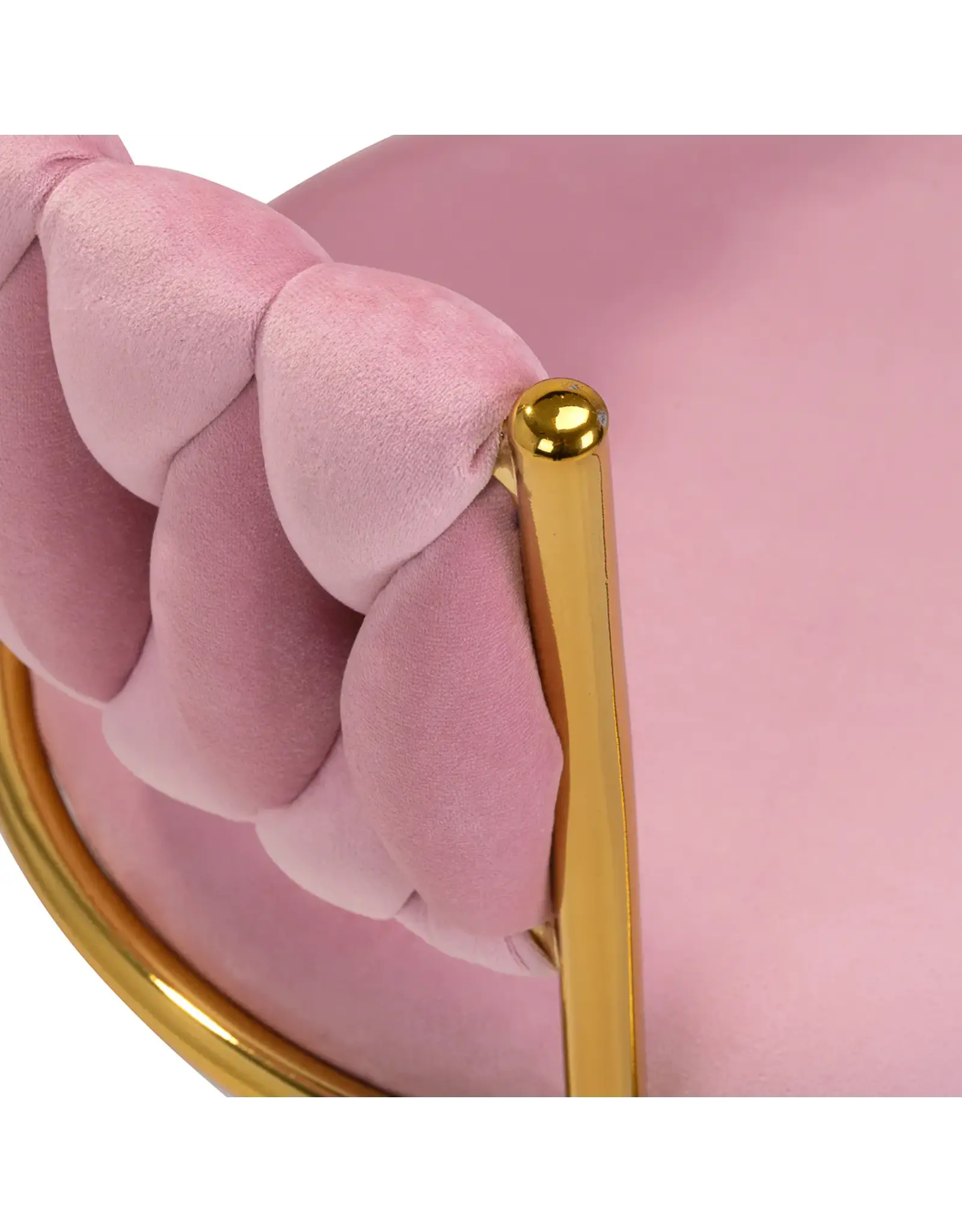 Mega Beauty Shop® Draaistoel LUX roze fluweel