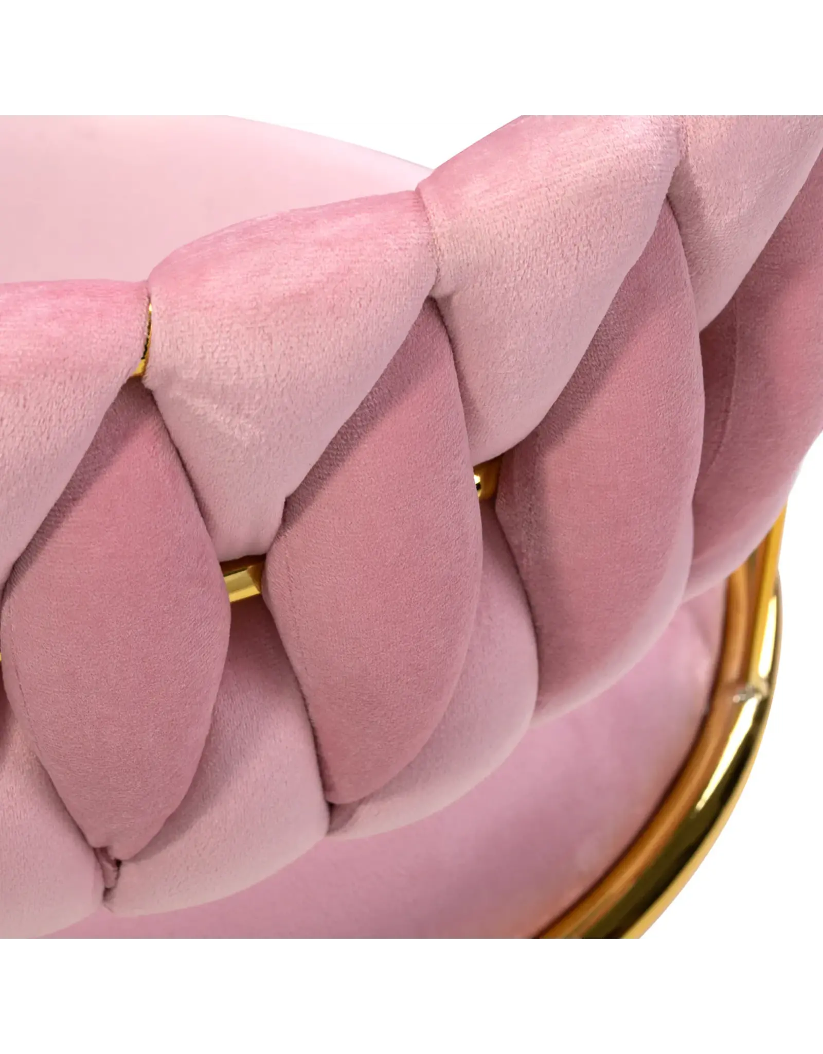 Mega Beauty Shop® Draaistoel LUX roze fluweel