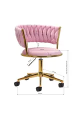 Mega Beauty Shop® Draaistoel LUX roze fluweel