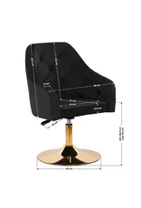 Mega Beauty Shop® Draaistoel LUX Zwart  fluweel