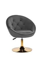 Mega Beauty Shop® Draaistoel LUX grijs fluweel