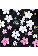 Mega Beauty Shop® Acryl Bloemen 3D wit&roze
