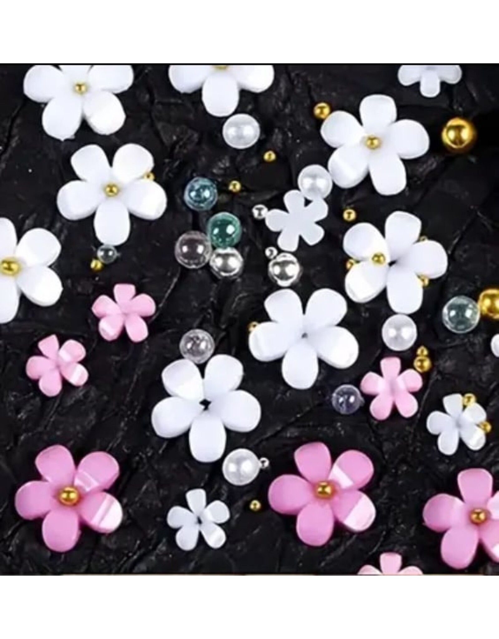 Mega Beauty Shop® Acryl Bloemen 3D wit&roze
