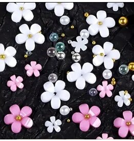 Mega Beauty Shop® Acryl Bloemen 3D wit&roze