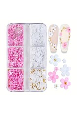 Mega Beauty Shop® Acryl Bloemen 3D wit&roze