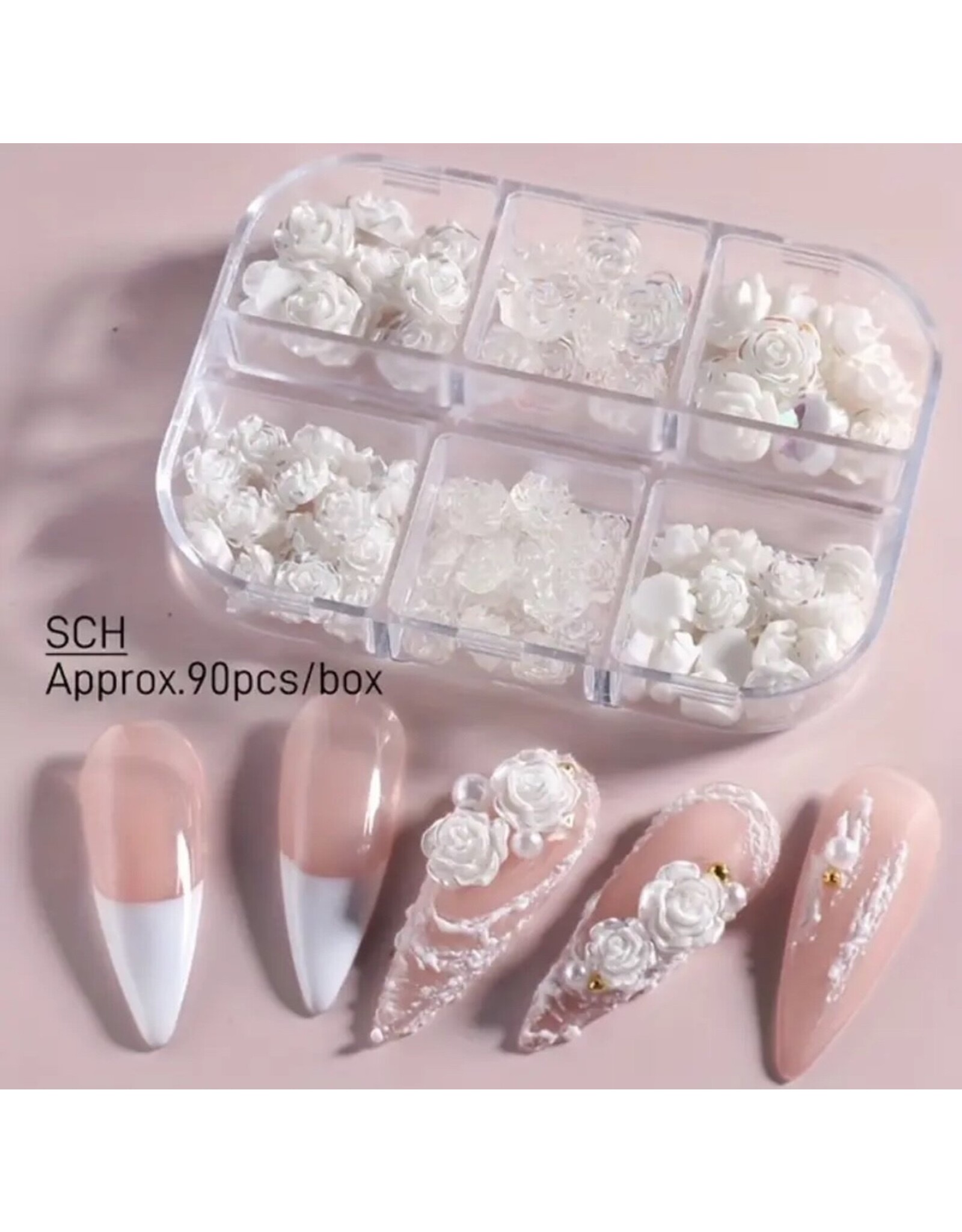 Mega Beauty Shop® Acryl Bloemen 3D wit