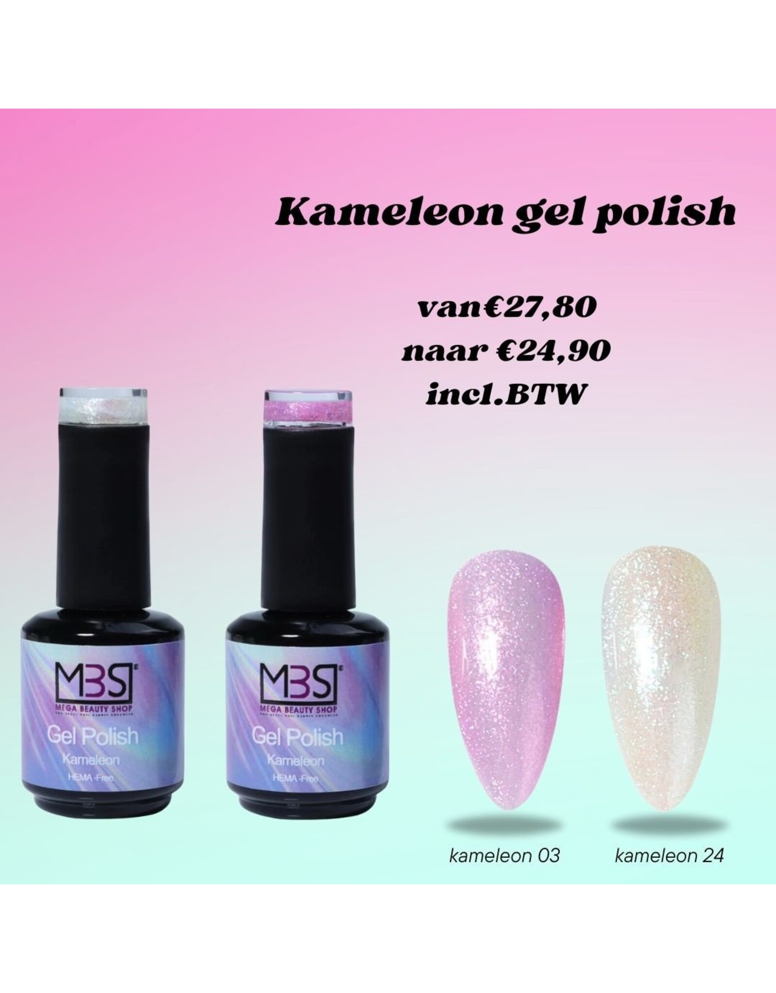 Mega Beauty Shop® Gel polish kameleon 2-delig set TPO free